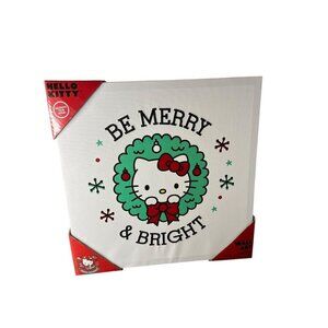 NEW Hello Kitty Wall Art Christmas 12x12 Be Merry & Bright Snowflakes Red Green